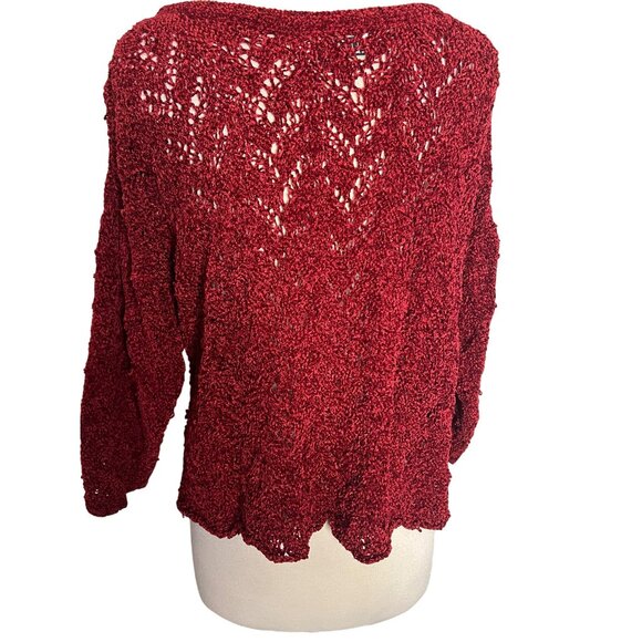 Knit Ware Elements Sweater Red Detail Knit Oversized USA Goth Chic SMALL - Picture 4 of 11